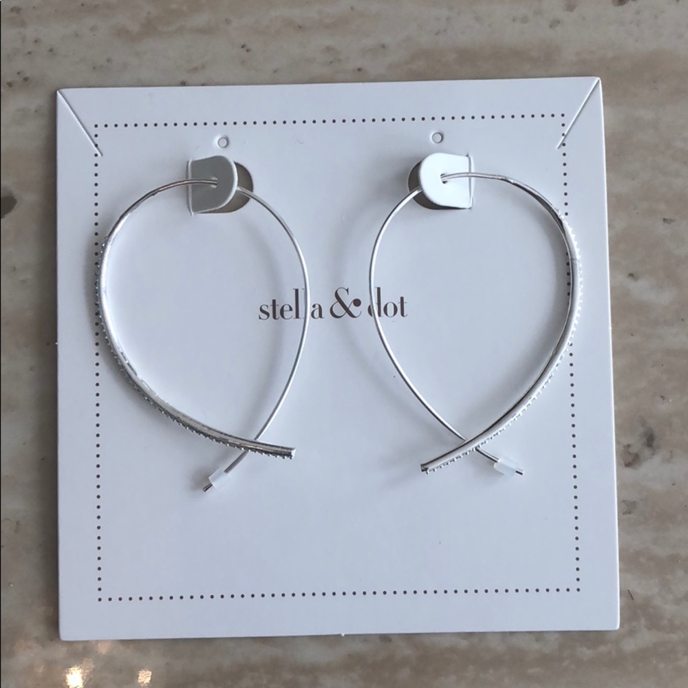 Stella & Dot Pave Arc Earrings in Silver
